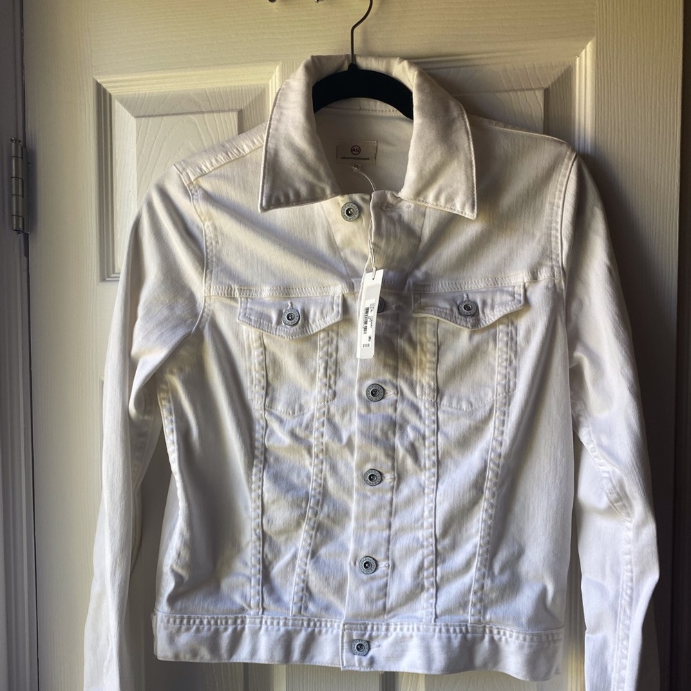 AG Adriano Goldschmied White Jean Jacket. Size M.